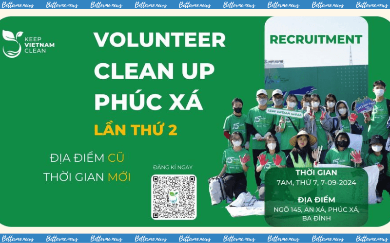 img of Keep Vietnam Clean Tuyển Tình Nguyện Viên Cho Sự Kiện CLEAN – UP Tại Bờ Sông Hồng